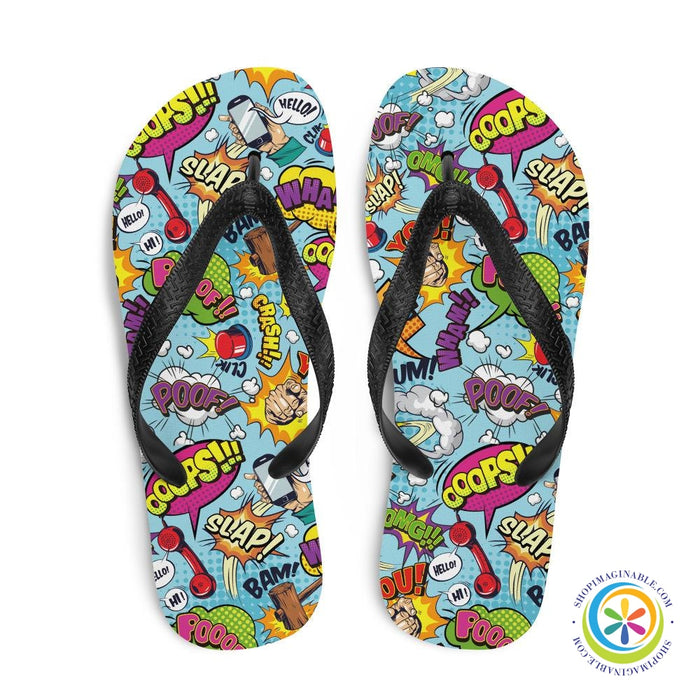 Action Comic Vibrant Flip-Flops-ShopImaginable.com