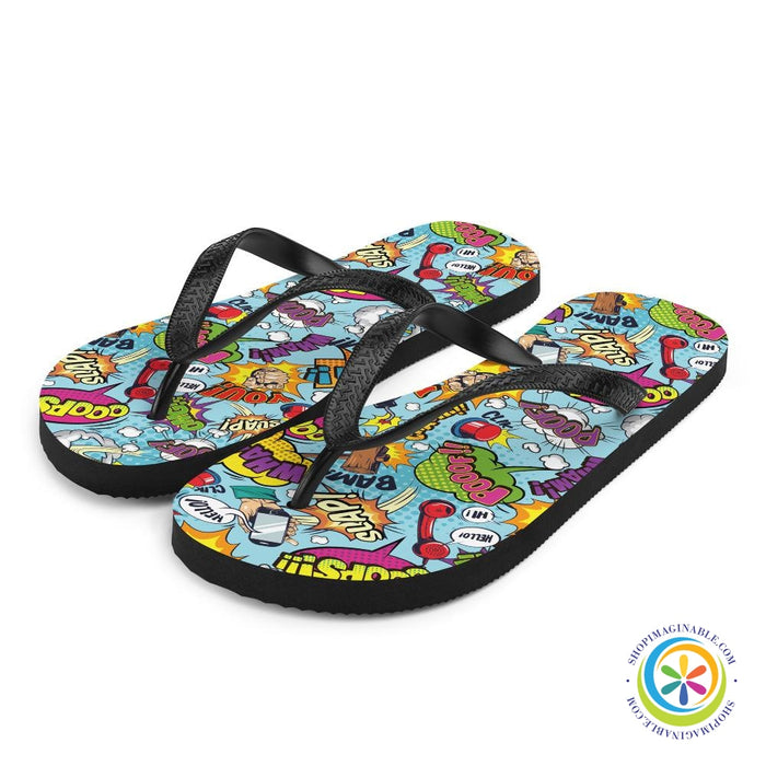 Action Comic Vibrant Flip-Flops-ShopImaginable.com