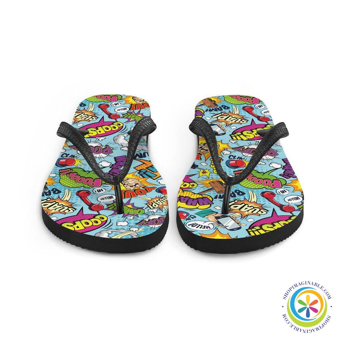 Action Comic Vibrant Flip-Flops-ShopImaginable.com