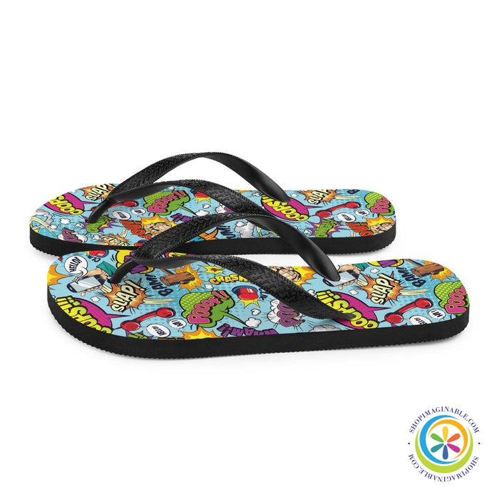 Action Comic Vibrant Flip-Flops-ShopImaginable.com