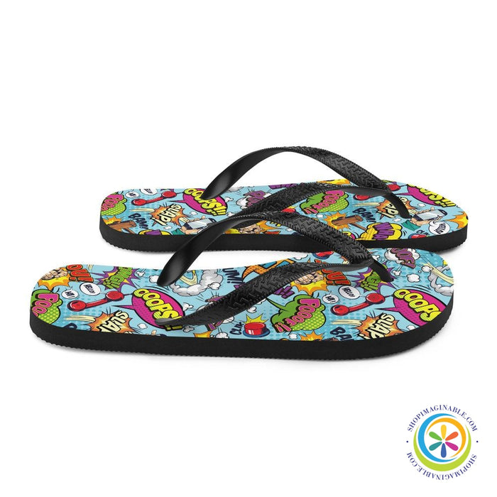 Action Comic Vibrant Flip-Flops-ShopImaginable.com