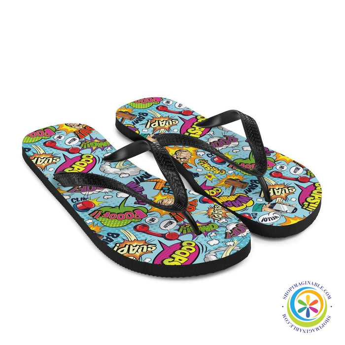 Action Comic Vibrant Flip-Flops-ShopImaginable.com