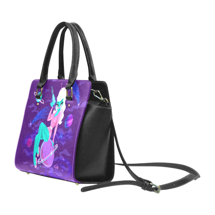 Alien Girl on Saturn • Handbag
