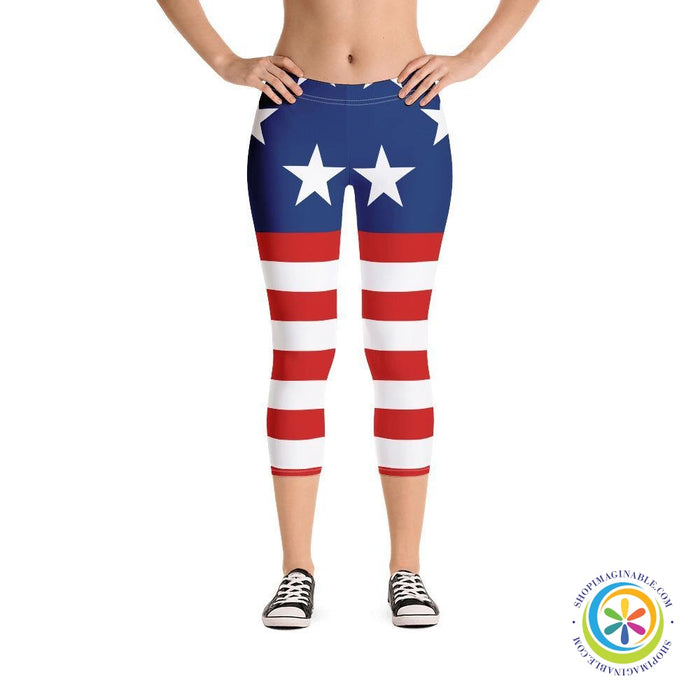 American Patriot 4th of July Capri Leggings-ShopImaginable.com