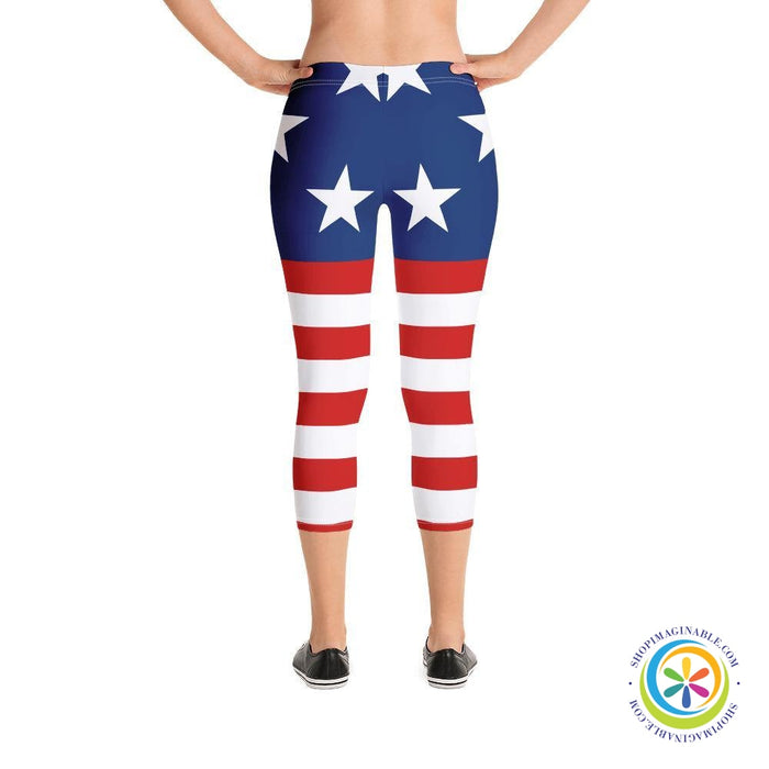 American Patriot 4th of July Capri Leggings-ShopImaginable.com