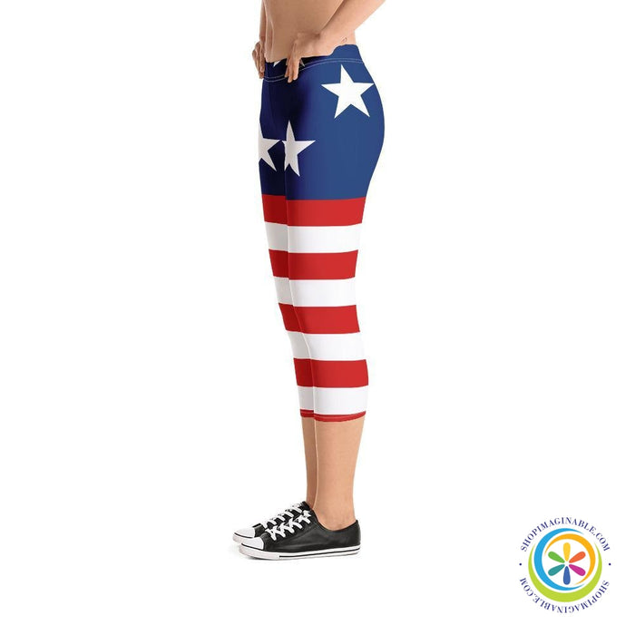 American Patriot 4th of July Capri Leggings-ShopImaginable.com