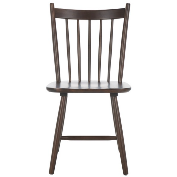 Andreas Wood Spindle Back Dining Chair in Dark Walnut (Set of 2)