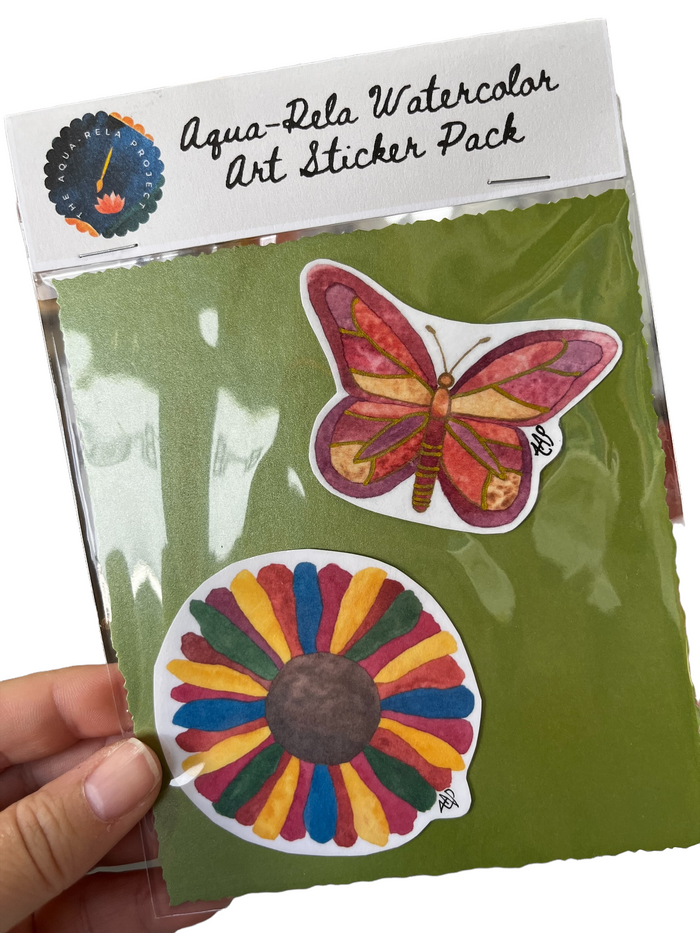 Aqua-rela Watercolor Art Sticker Pack