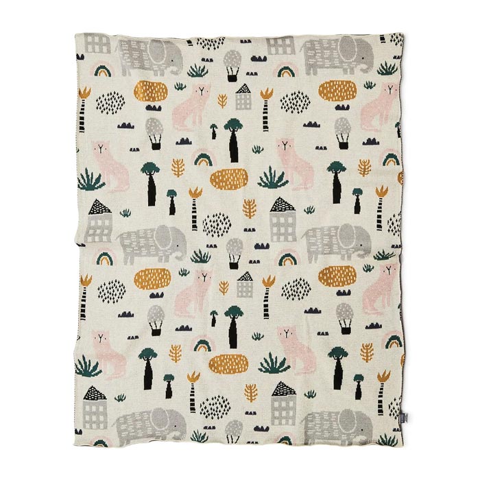 Di Lusso Living Asher Animals Baby Blanket | Koop.co.nz