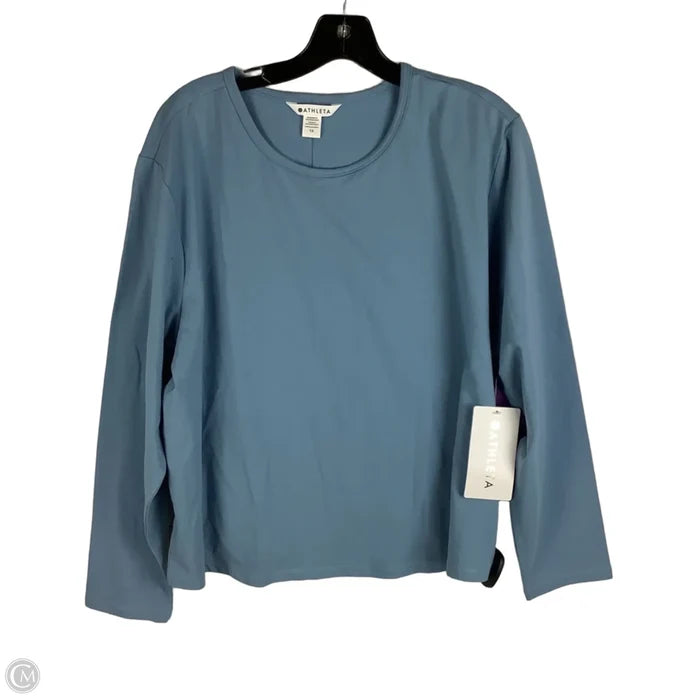 Athletic Top Long Sleeve Crewneck By Athleta In Blue, Size: 1x
