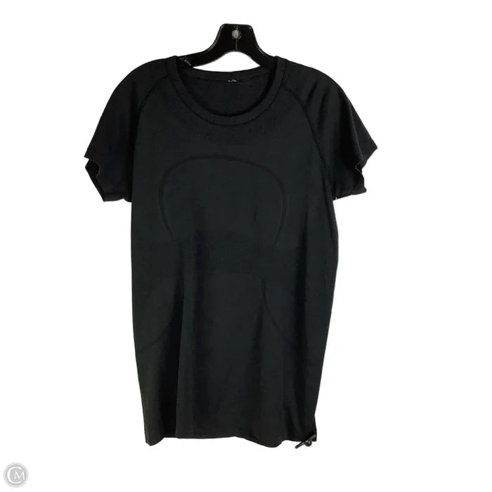 Athletic Top Short Sleeve By Lululemon In Black, Size: 12
