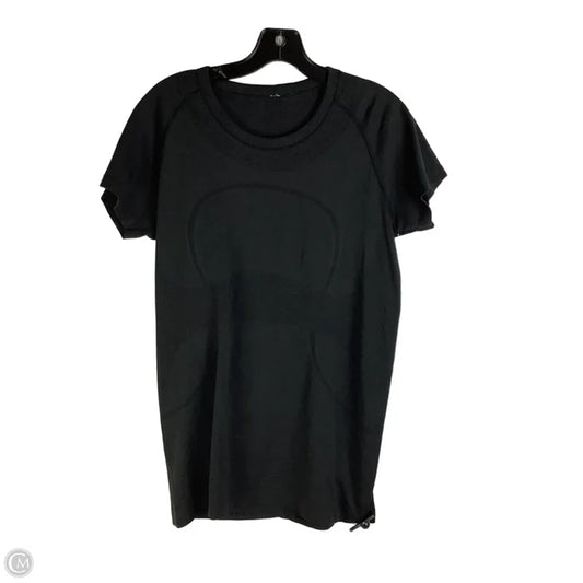 Athletic Top Short Sleeve By Lululemon In Black, Size: 12