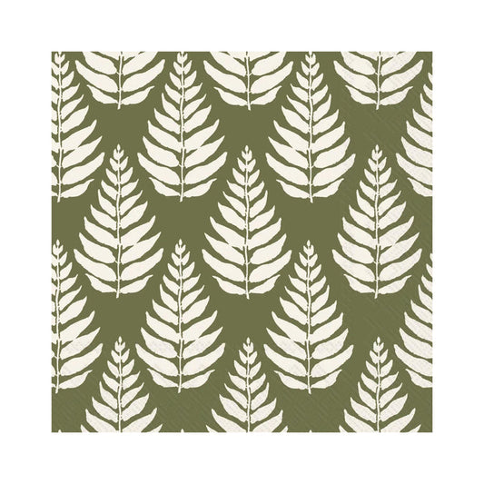 Autumn Trees Green Beverage Napkins