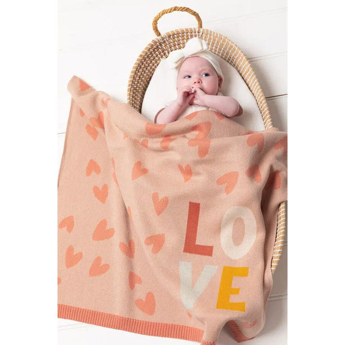Indus Design Baby Blanket – Blush Love Heart | Koop.co.nz