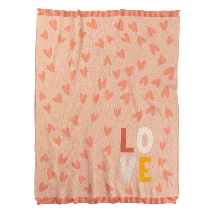 Indus Design Baby Blanket – Blush Love Heart | Koop.co.nz