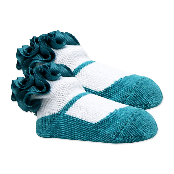 Baby Grosgrain Ruffle Crew Socks 3 Pairs – Purple (0–6M)
