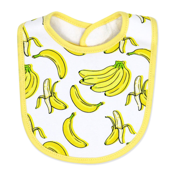 Banana Print Baby Bibs & Socks Set – 3 Bibs + 2 Pairs Socks, Soft Cotton Blend