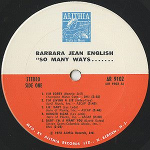 Barbara Jean English - So Many Ways... (LP) [US] 1st (Mint (M))