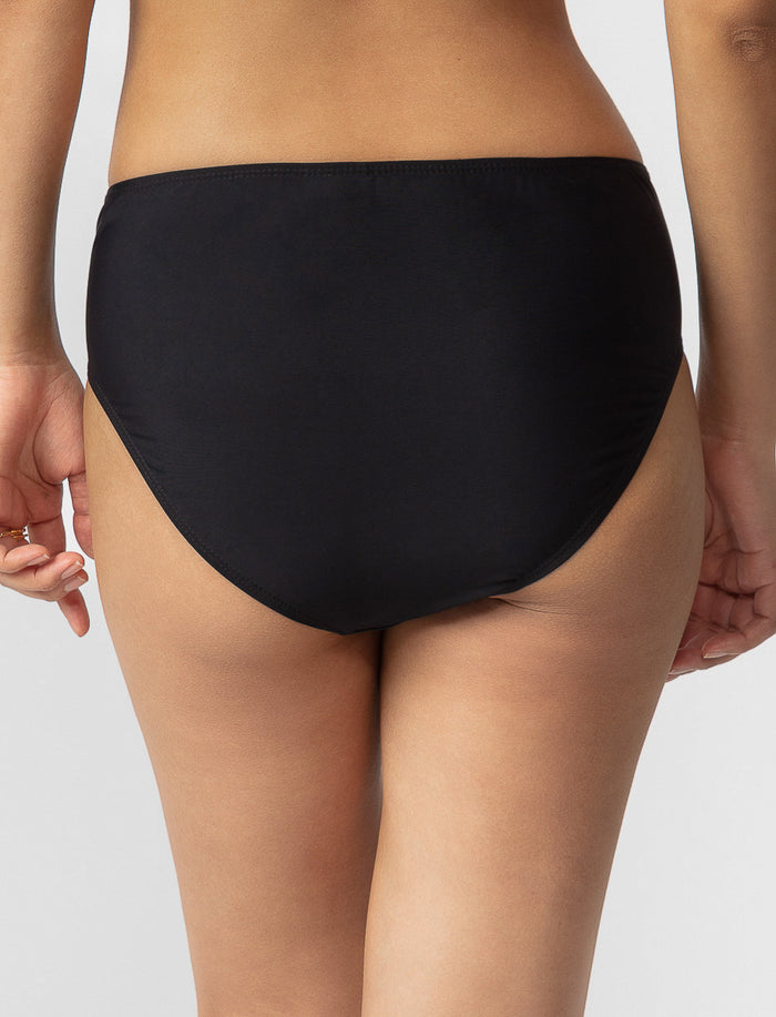 Bas de bikini à taille haute froncé