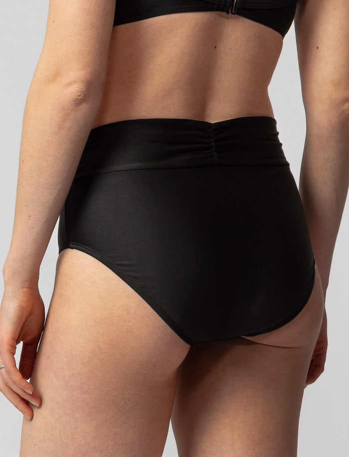 Bas de bikini taille haute froncé