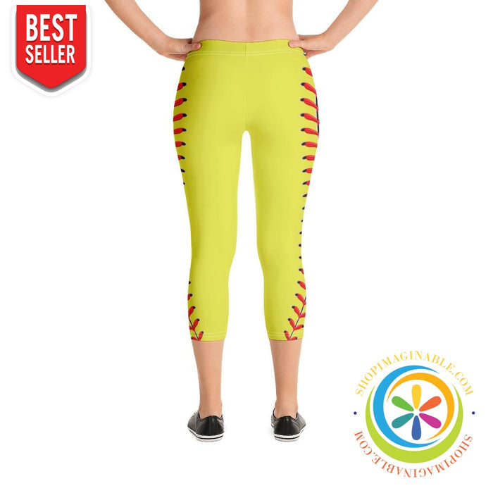 Baseball Stitch Capri Leggings-ShopImaginable.com