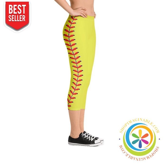 Baseball Stitch Capri Leggings-ShopImaginable.com