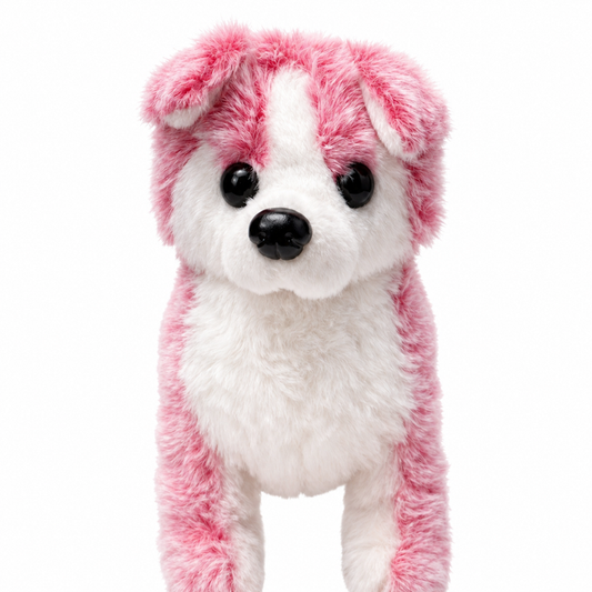 Battery Operated Walking Husky Plush Toy – Pink & White Dog, Ages 2+