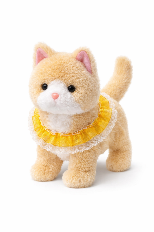 Battery Operated Walking Kitten Plush Toy – Moving Cat with Dress Collar, 2+ Ages