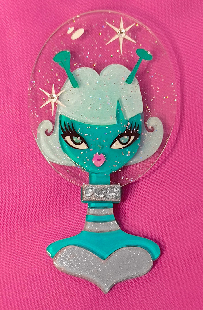 Beam Me Up Babe Spooky Doll Brooch by Miss Fluff x Lipstick & Chrome