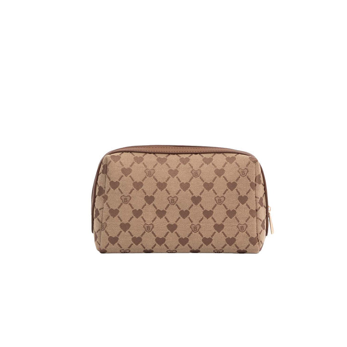 BEAUTY-BLV-BEIGE | Toiletry Bag in Beige Monogram with Teddy Bear
