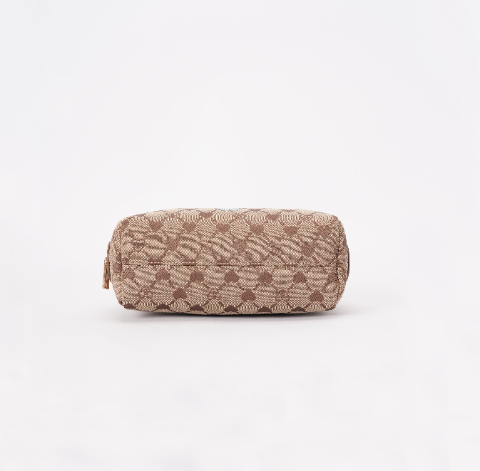 BEAUTY-BLV-BEIGE | Toiletry Bag in Beige Monogram with Teddy Bear