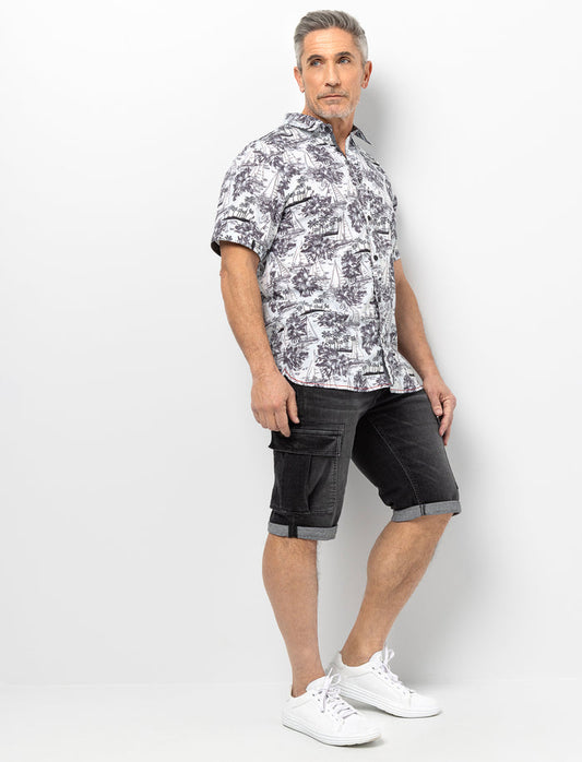 Bermuda en denim à poches cargo