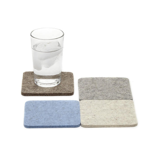 Bierfilzl Wool Felt Coaster Set of 4 - Cobblestone Set