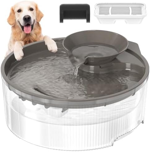 Big Dog Water Bowl Dispenser for Multi-Pets Family (Clear+4Filters+4Sponges) Dog Bowls & Feeders Pet Clever