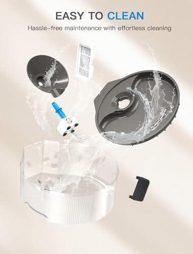 Big Dog Water Bowl Dispenser for Multi-Pets Family (Clear+4Filters+4Sponges) Dog Bowls & Feeders Pet Clever