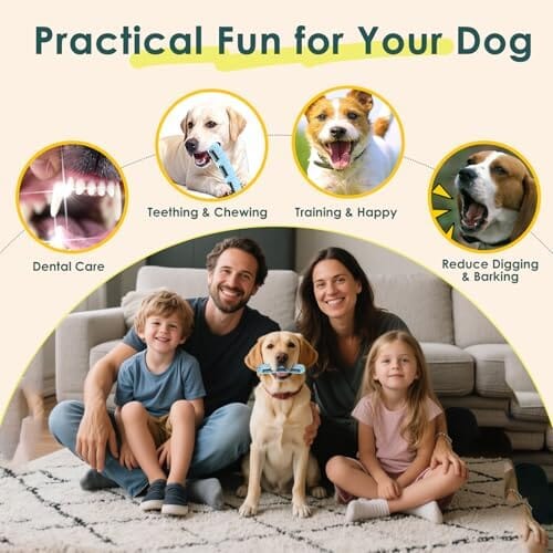 Bite and Brush Chew Toys for Dogs - Dental Chew Toy with Bristles for Teeth Cleaning Toothbrush Pet Clever