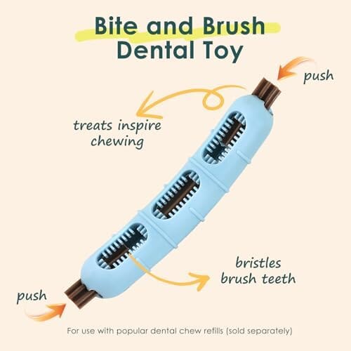 Bite and Brush Chew Toys for Dogs - Dental Chew Toy with Bristles for Teeth Cleaning Toothbrush Pet Clever