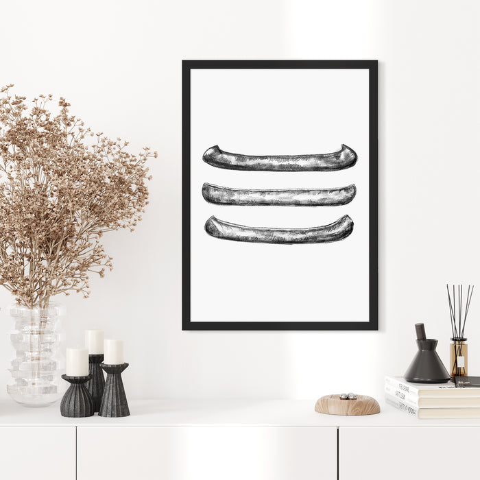 Black + White Canoe Illustration - Jetty Home