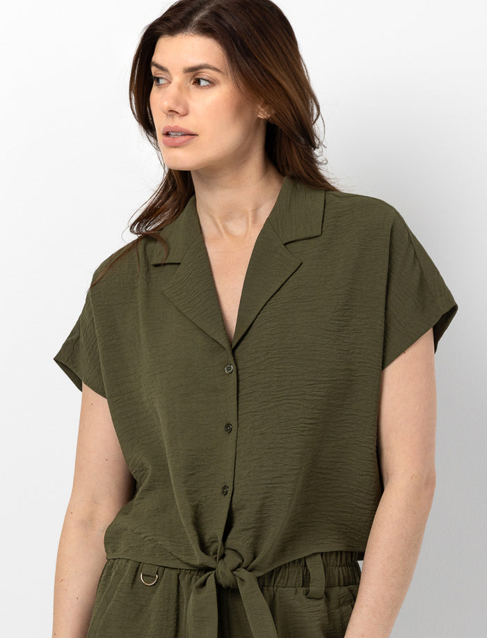 Blouse à manches Dolman et col chemisier
