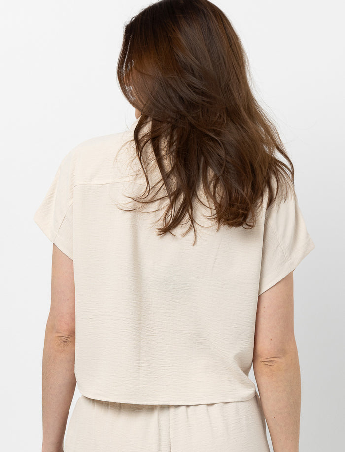 Blouse à manches Dolman et col chemisier
