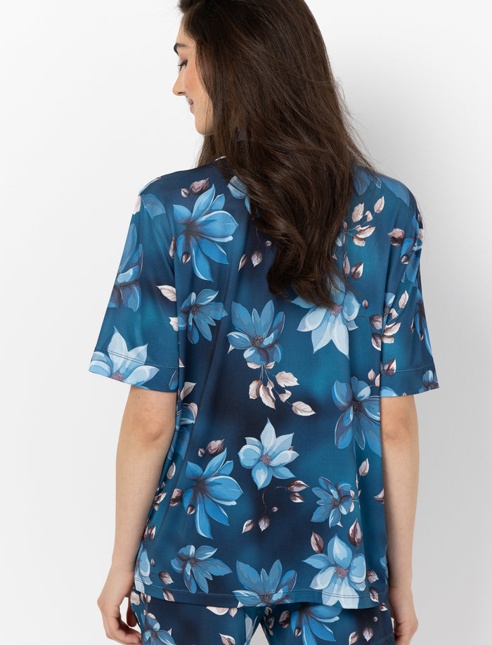 Blouse de nuit fleurie pour femme