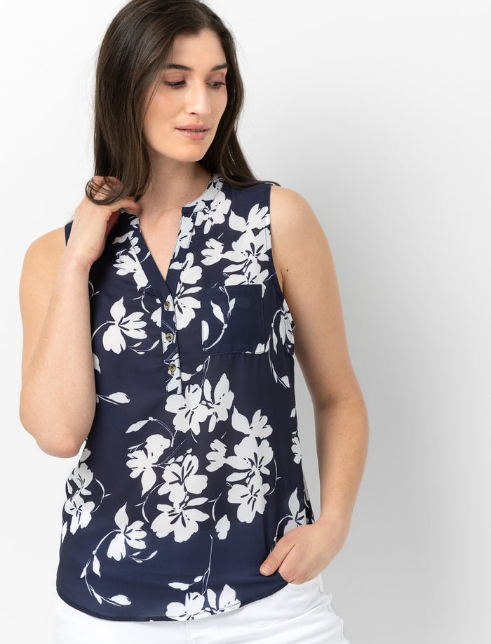 Blouse sans manches à motif