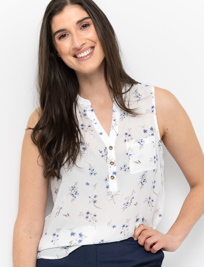 Blouse sans manches à motif