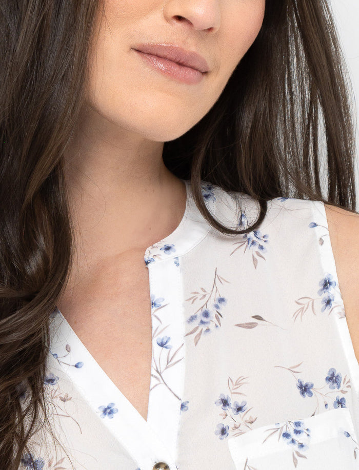 Blouse sans manches à motif