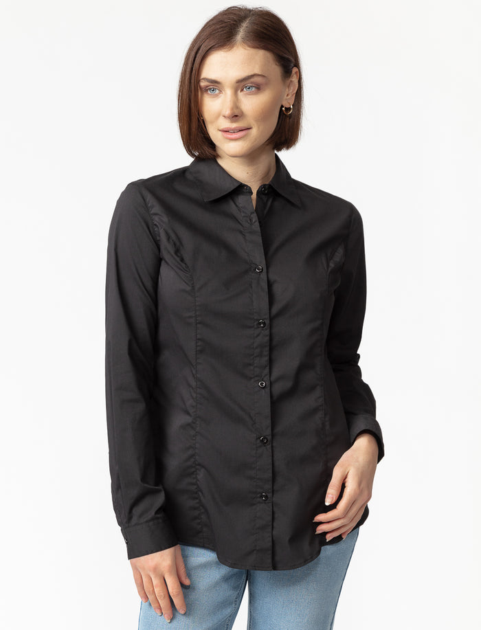 Blouse unie à manches longues