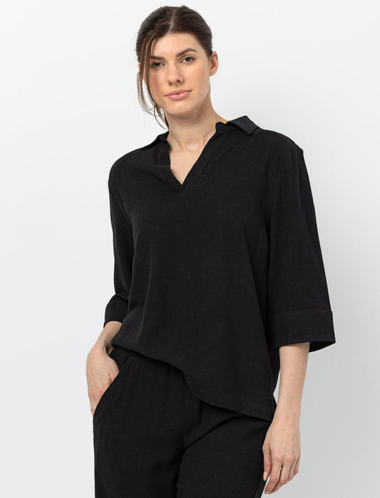 Blouse unie en lin