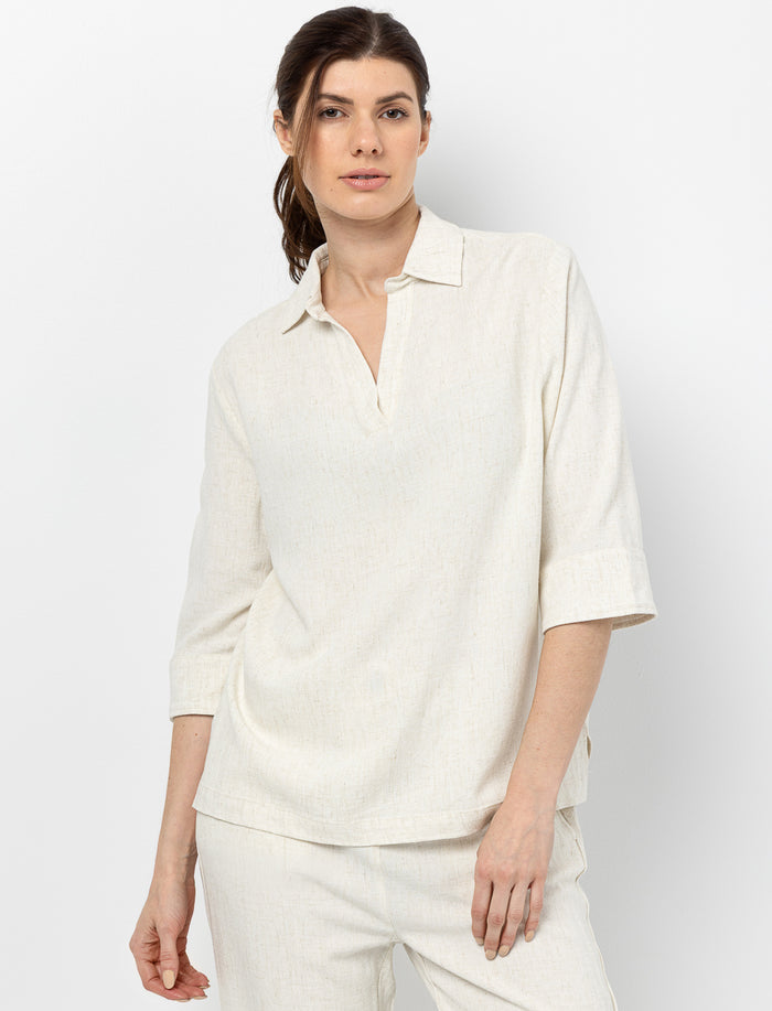Blouse unie en lin