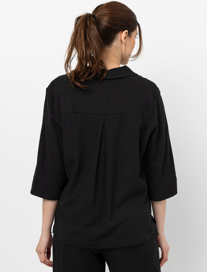 Blouse unie en lin