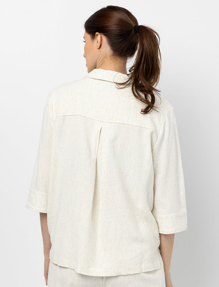 Blouse unie en lin