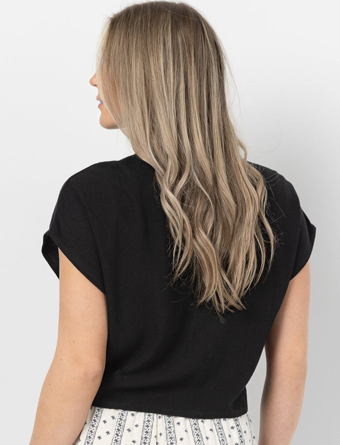Blouse unie en lin